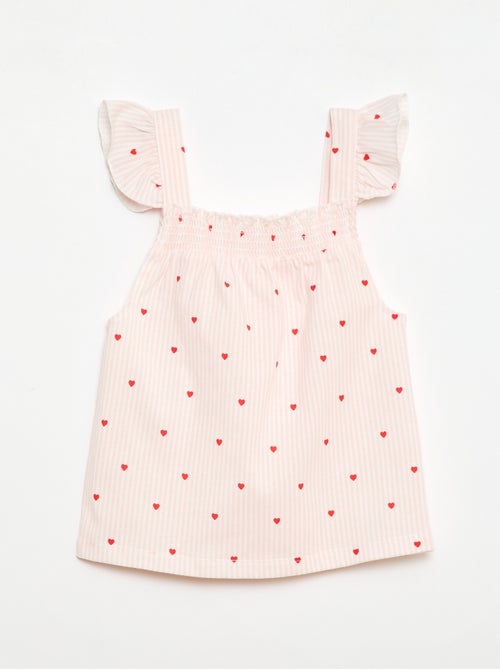 Pijama Curto Blusa com Folho + Calções - 2 Peças - Kiabi