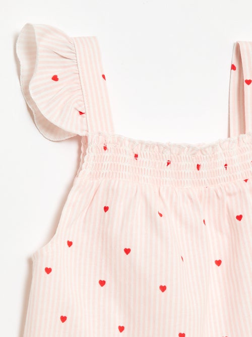 Pijama Curto Blusa com Folho + Calções - 2 Peças - Kiabi