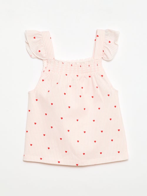 Pijama Curto Blusa com Folho + Calções - 2 Peças - Kiabi