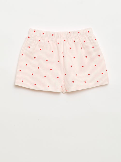 Pijama Curto Blusa com Folho + Calções - 2 Peças - Kiabi