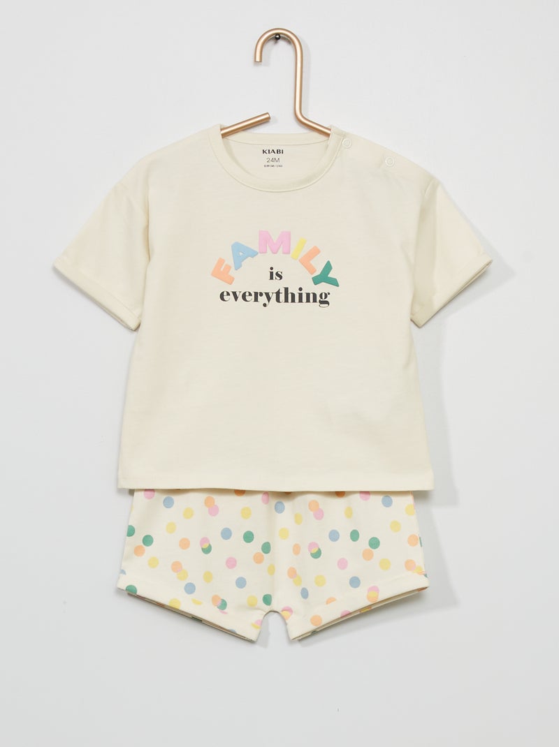 Pijama curto BRANCO - Kiabi