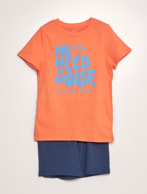 Pijama curto calções + t-shirt - 2 peças - Kiabi