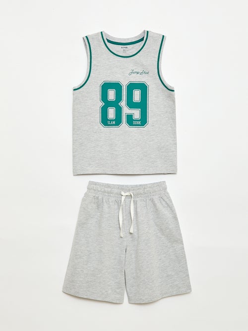 Pijama Curto Camisola + Calções - 2 Peças - Kiabi