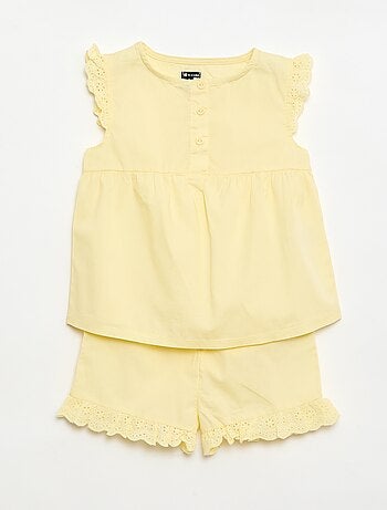 Pijama curto camisola de alças + calções - 2 peças