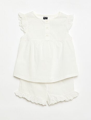 Pijama curto camisola de alças + calções - 2 peças