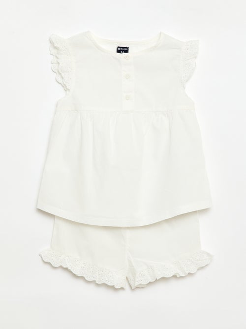 Pijama curto camisola de alças + calções - 2 peças - Kiabi