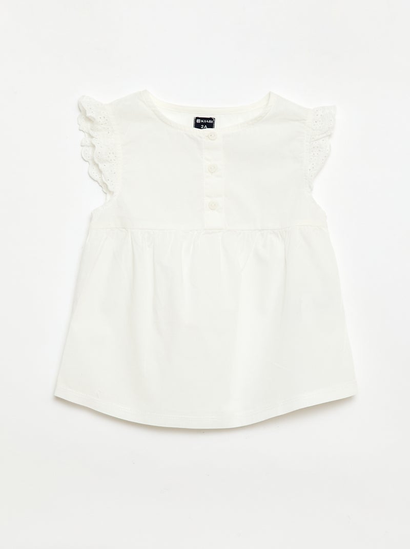 Pijama curto camisola de alças + calções - 2 peças Branco - Kiabi