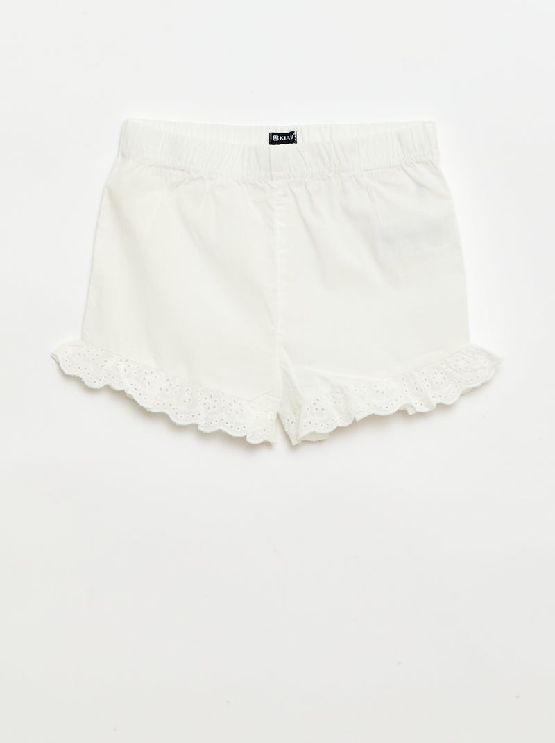 Pijama curto camisola de alças + calções - 2 peças Branco - Kiabi