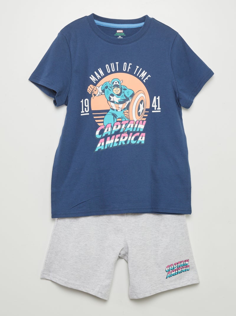 Pijama curto 'Capitão América' 'Marvel' AZUL - Kiabi