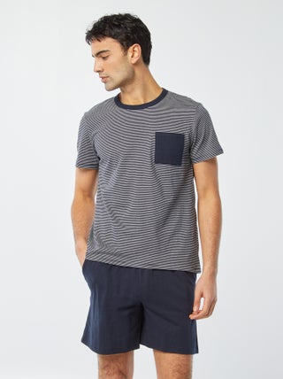 Pijama curto com calções + t-shirt - 2 bolsos