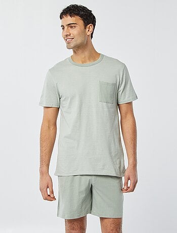 Pijama curto com calções + t-shirt - 2 bolsos