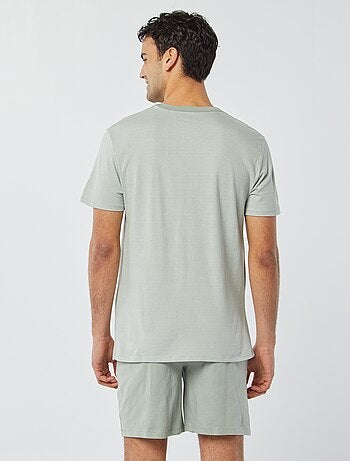 Pijama curto com calções + t-shirt - 2 bolsos