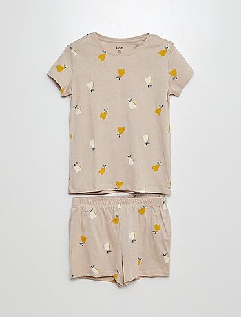 Pijama curto com calções + t-shirt - 2 peças