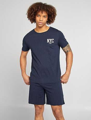 Pijama curto com calções + t-shirt - 2 peças