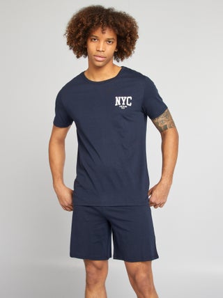 Pijama curto com calções + t-shirt - 2 peças