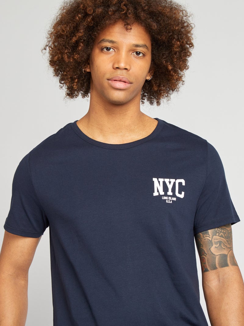 Pijama curto com calções + t-shirt - 2 peças AZUL - Kiabi