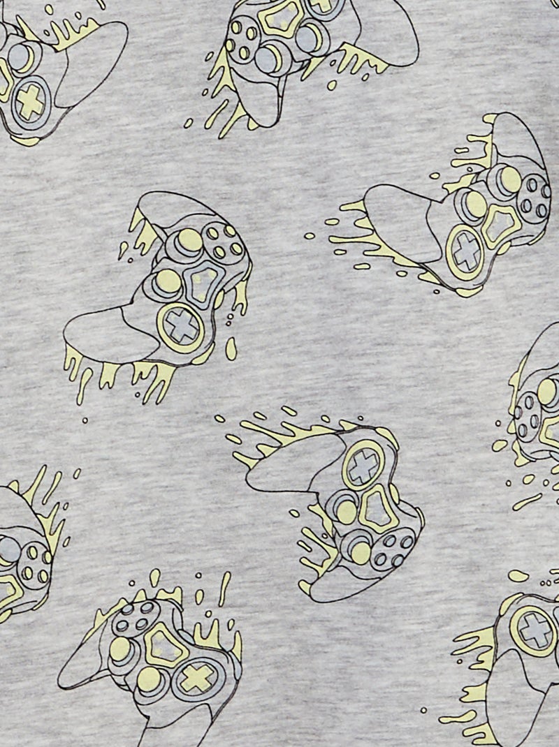 Pijama curto com calções + t-shirt - 2 peças CINZA - Kiabi