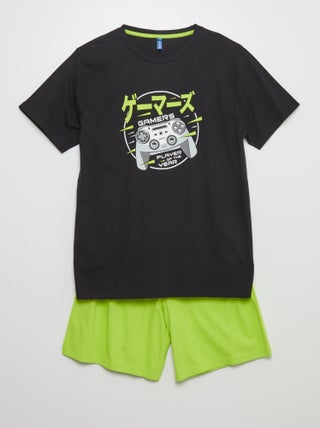 Pijama curto com calções + t-shirt - 2 unidades