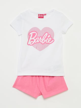Pijama curto com calções + t-shirt 'Barbie' - 2 peças