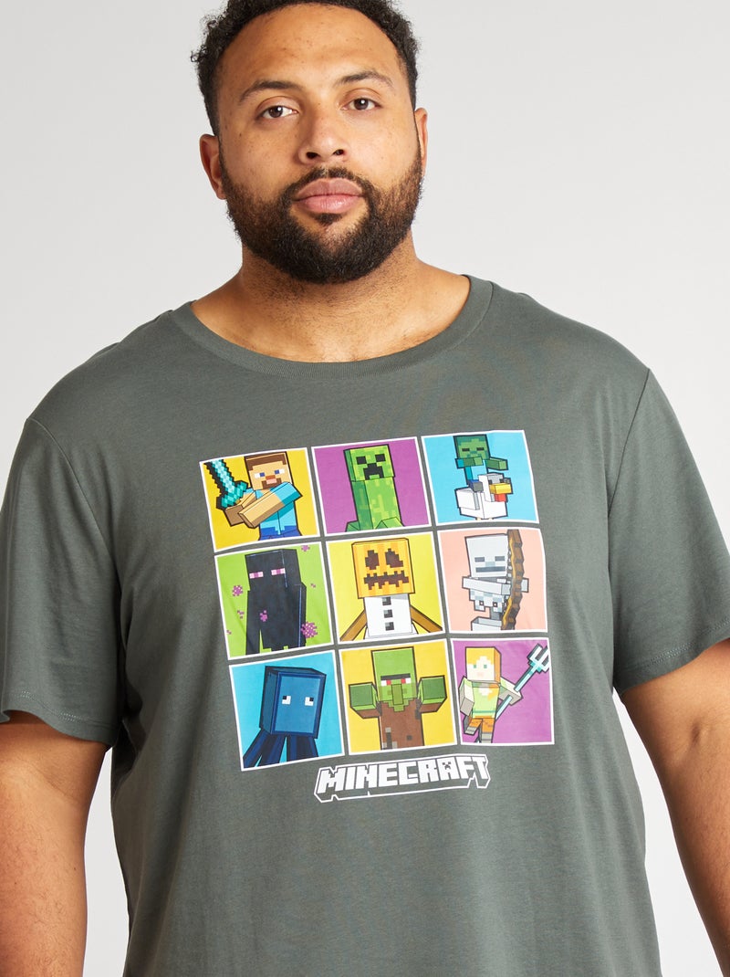Pijama curto com calções + t-shirt 'Minecraft' - 2 peças PRETO - Kiabi