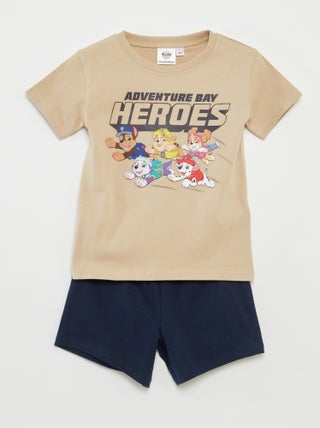 Pijama curto com calções + t-shirt 'Patrulha Pata' - 2 peças