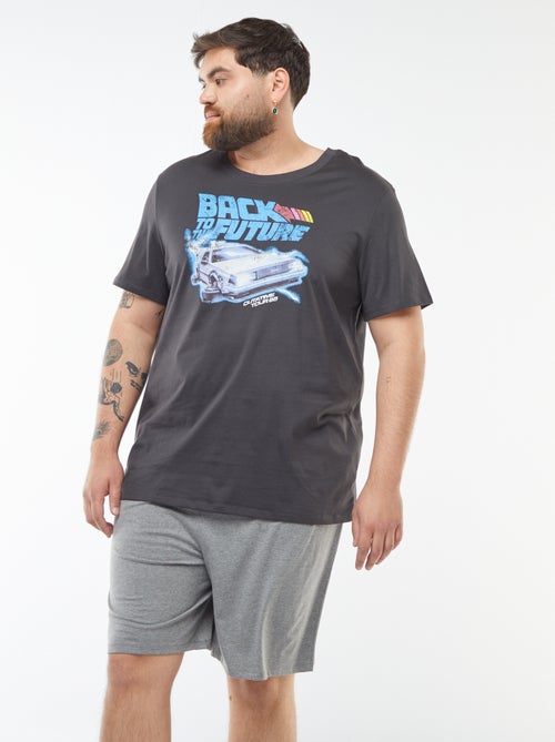 Pijama curto com calções + t-shirt 'Regresso ao Futuro' - 2 peças - Kiabi