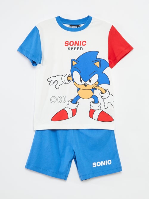 Pijama curto com calções + t-shirt 'Sonic' - 2 peças - Kiabi