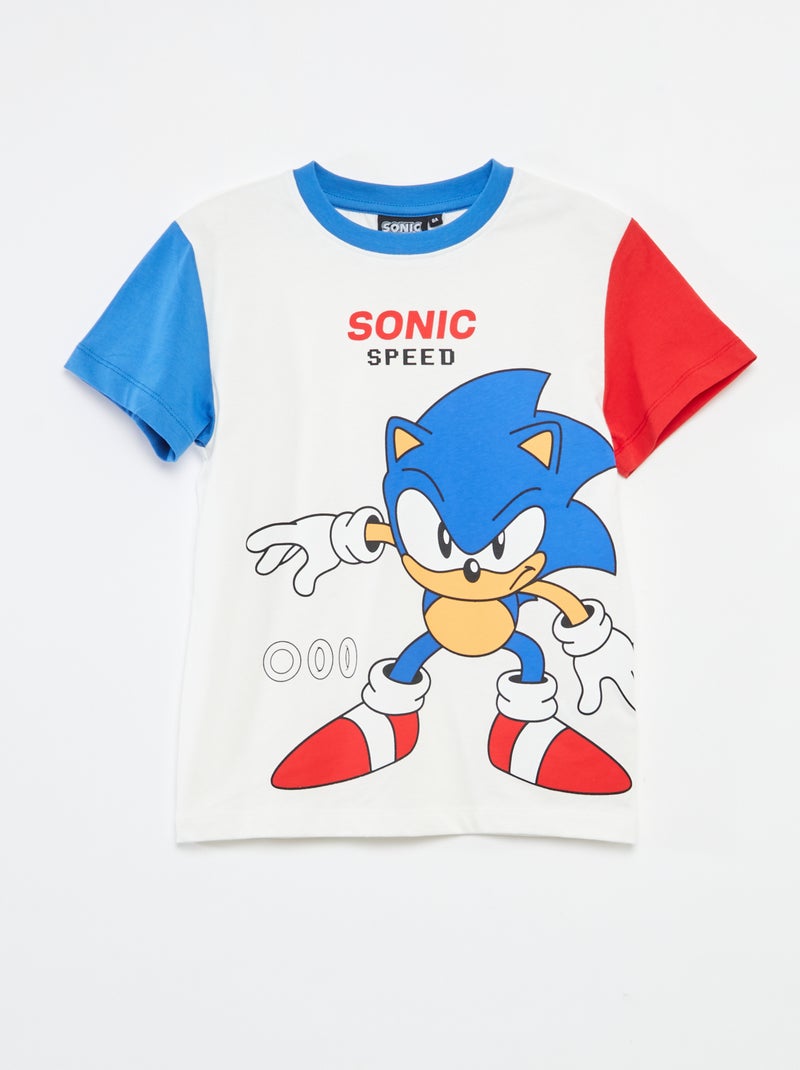 Pijama curto com calções + t-shirt 'Sonic' - 2 peças Azul - Kiabi