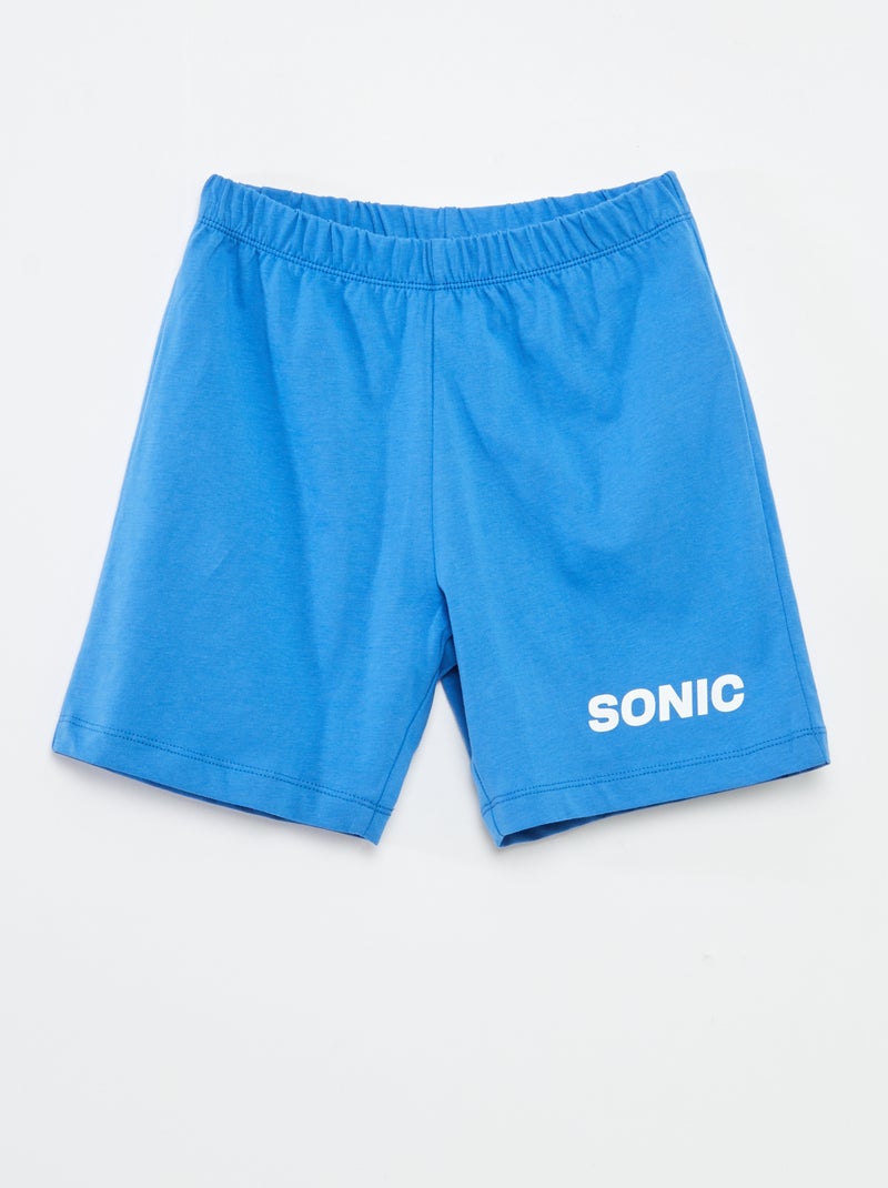 Pijama curto com calções + t-shirt 'Sonic' - 2 peças Azul - Kiabi