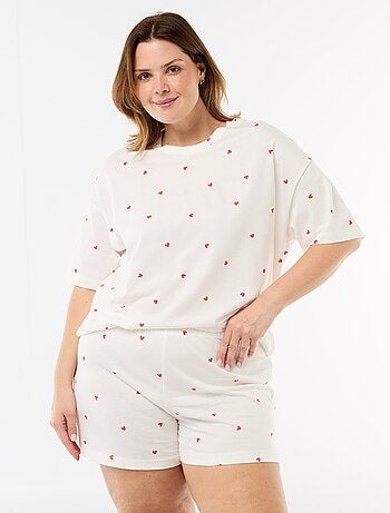 Pijama Curto com Estampado - 2 Peças