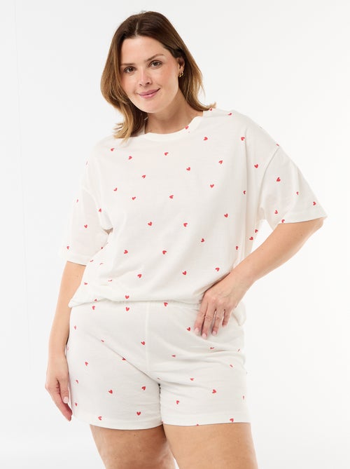 Pijama Curto com Estampado - 2 Peças - Kiabi