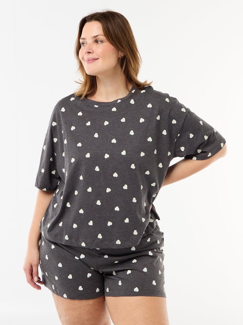 Pijama Curto com Estampado - 2 Peças - Kiabi