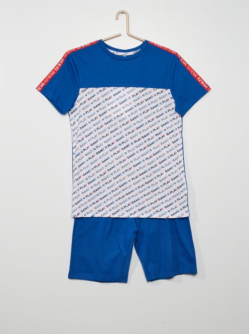 Pijama curto com estampado 'futebol' - Kiabi