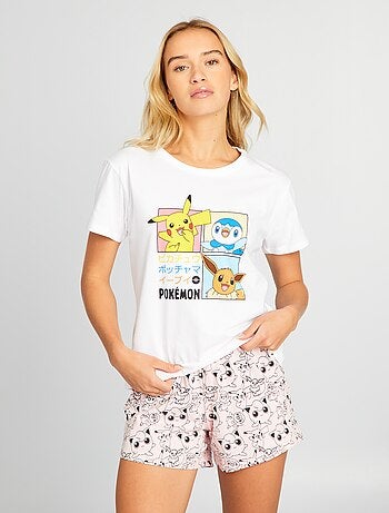 Pijama curto com estampado 'Pokémon' - 2 peças