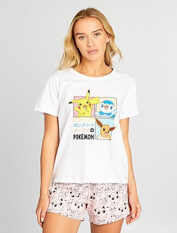 Pijama curto com estampado 'Pokémon' - 2 peças