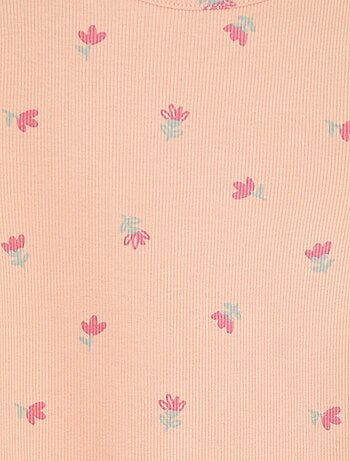 Pijama curto com nervuras -