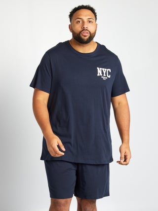 Pijama curto com t-shirt + calções - 2 peças