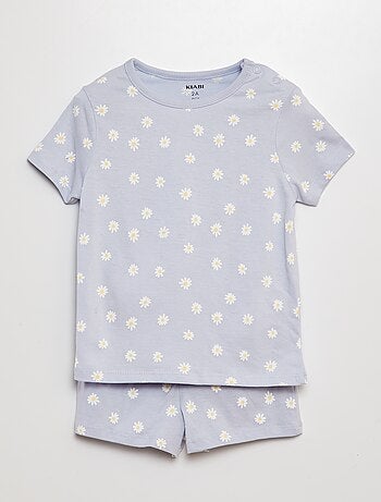 Pijama curto com t-shirt + calções - 2 peças
