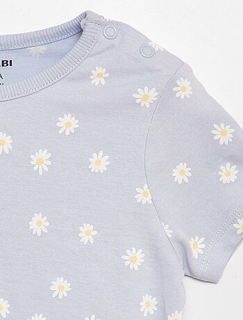 Pijama curto com t-shirt + calções - 2 peças