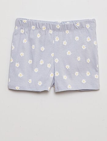 Pijama curto com t-shirt + calções - 2 peças