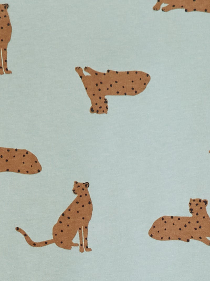 Pijama curto com t-shirt + calções - 2 peças AZUL - Kiabi