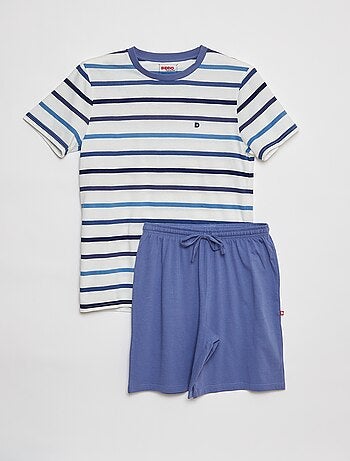 Pijama curto com t-shirt + calções - 2 peças