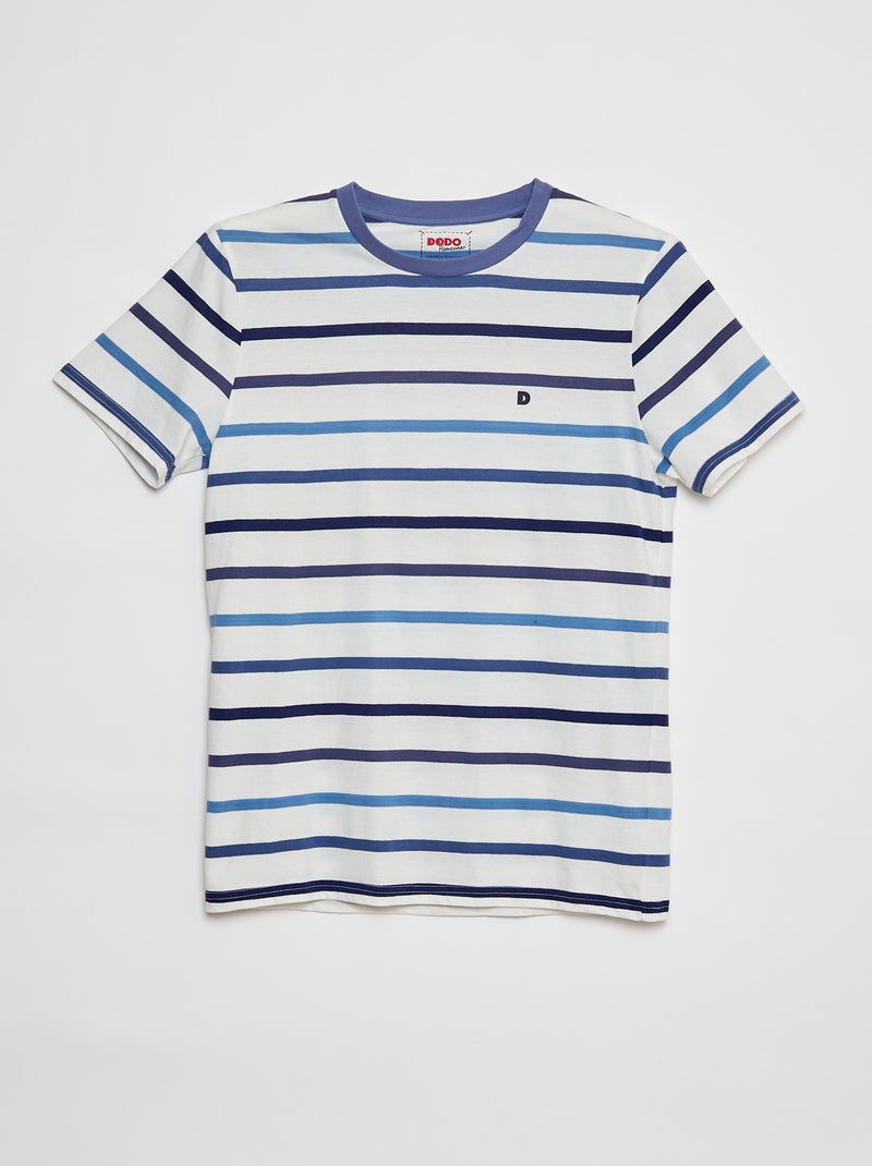 Pijama curto com t-shirt + calções - 2 peças AZUL - Kiabi