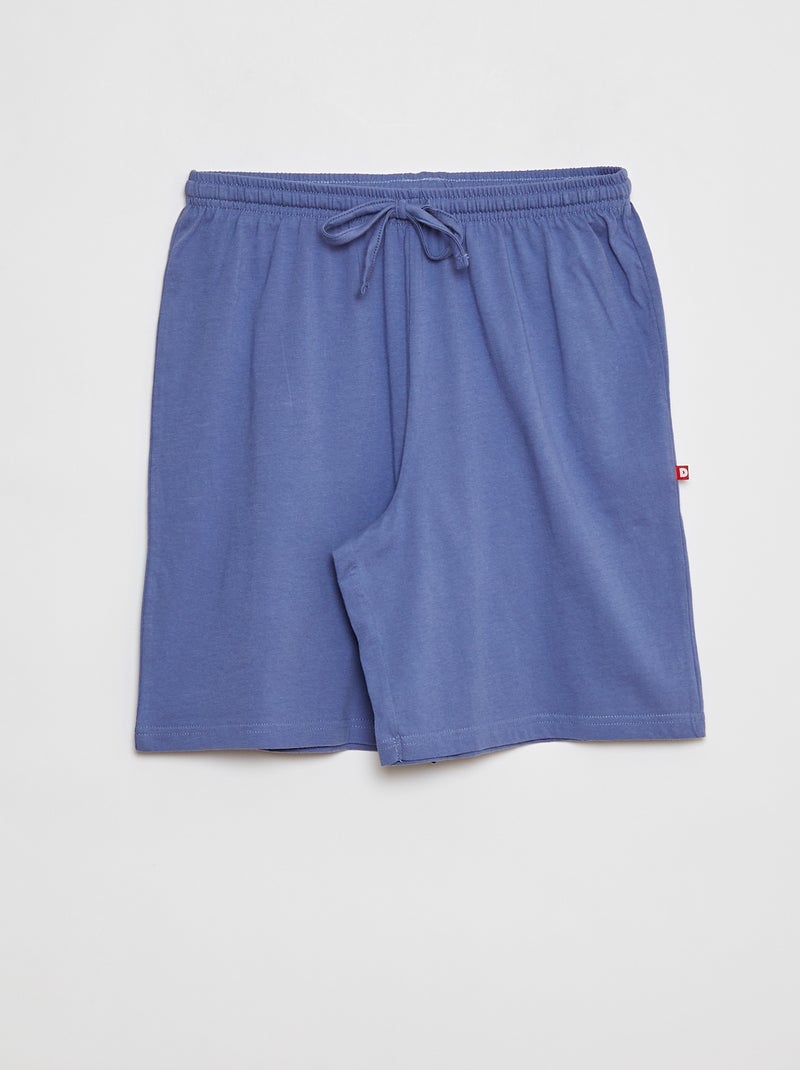 Pijama curto com t-shirt + calções - 2 peças AZUL - Kiabi