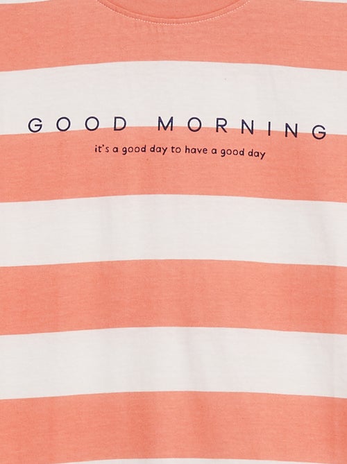 Pijama curto com t-shirt + calções - 2 peças - Kiabi