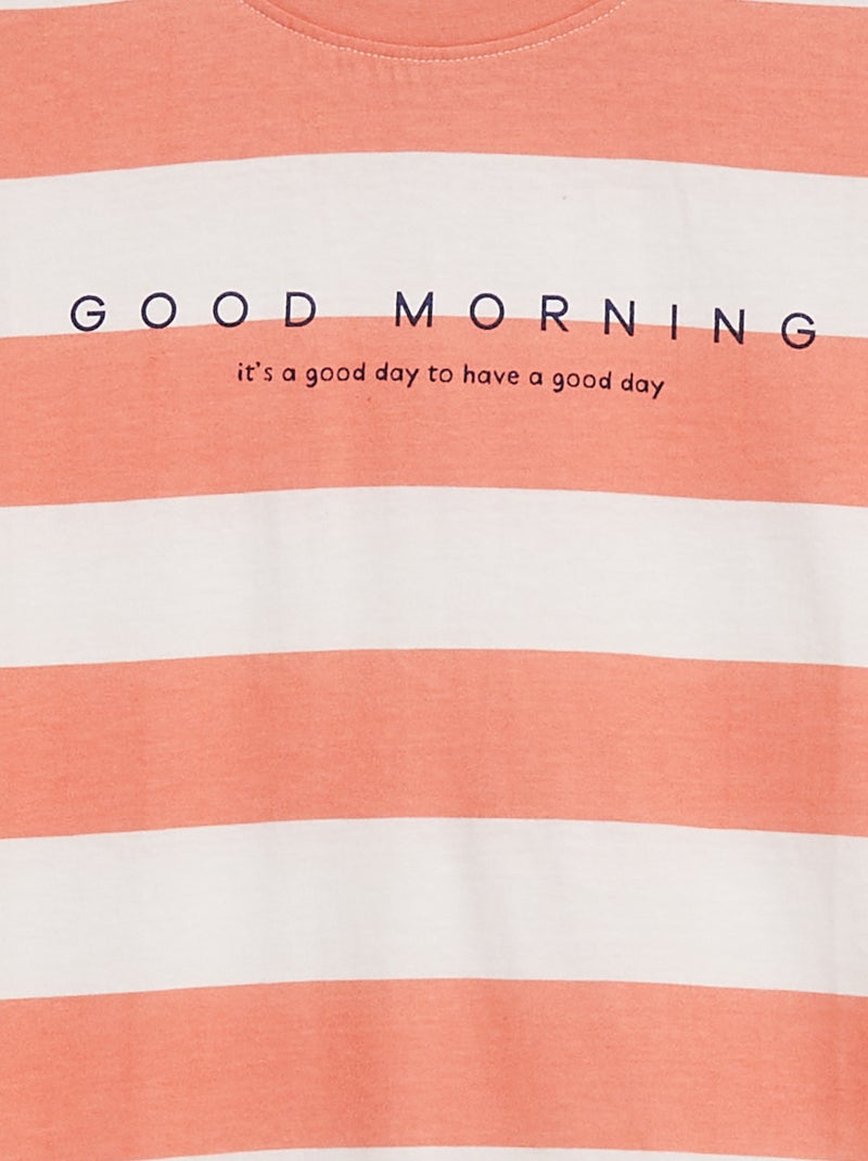 Pijama curto com t-shirt + calções - 2 peças AZUL - Kiabi