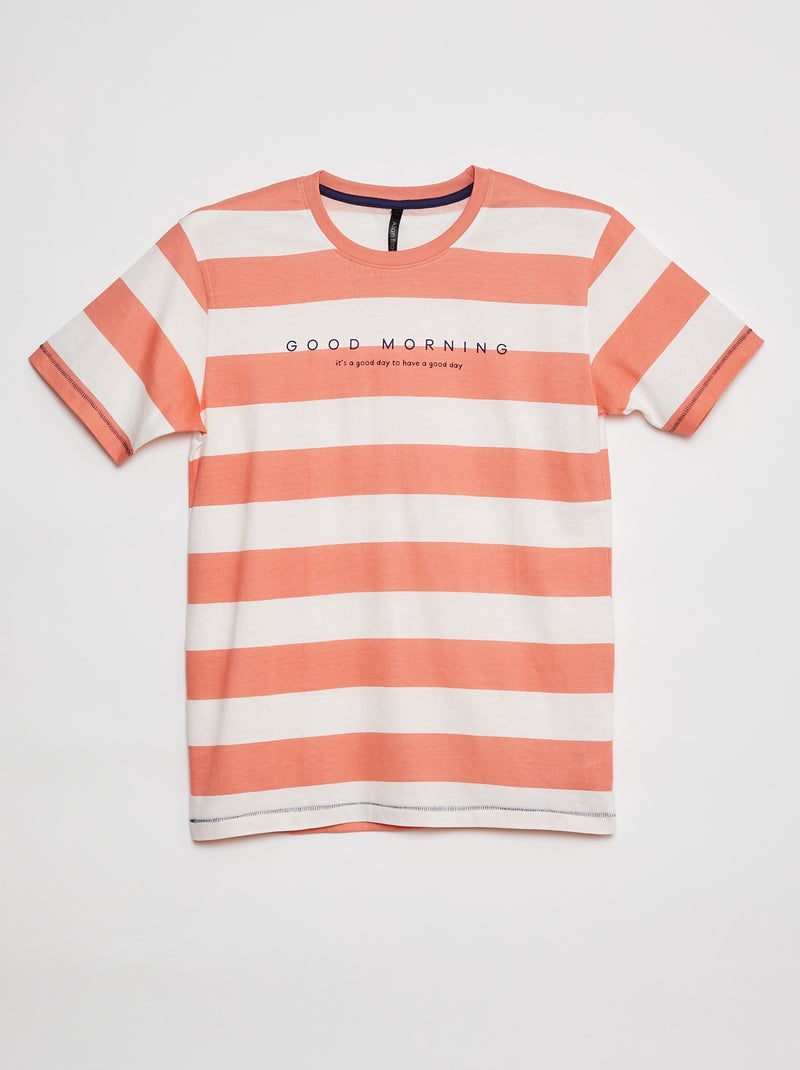 Pijama curto com t-shirt + calções - 2 peças AZUL - Kiabi