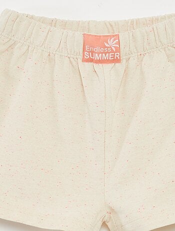 Pijama curto com t-shirt + calções - 2 peças