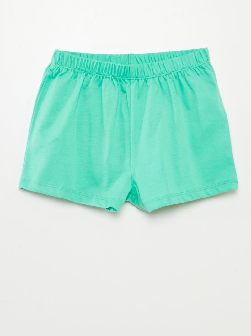 Pijama curto com t-shirt + calções  - 2 peças BRANCO - Kiabi