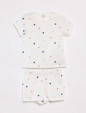Pijama curto com t-shirt + calções - 2 peças